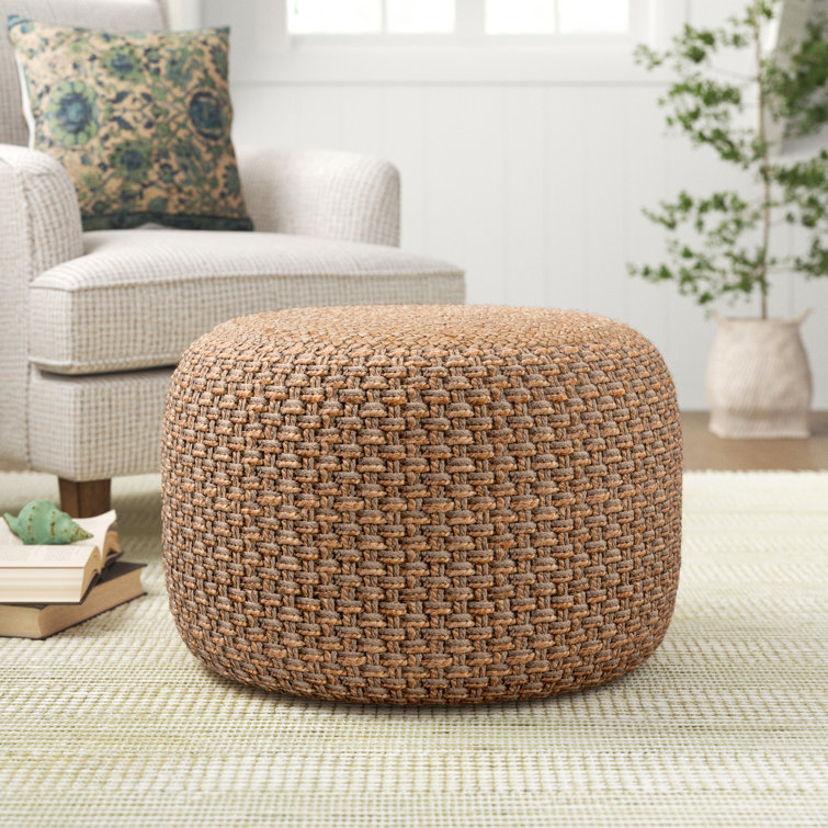 Maisy round geometric pouf outlet ottoman